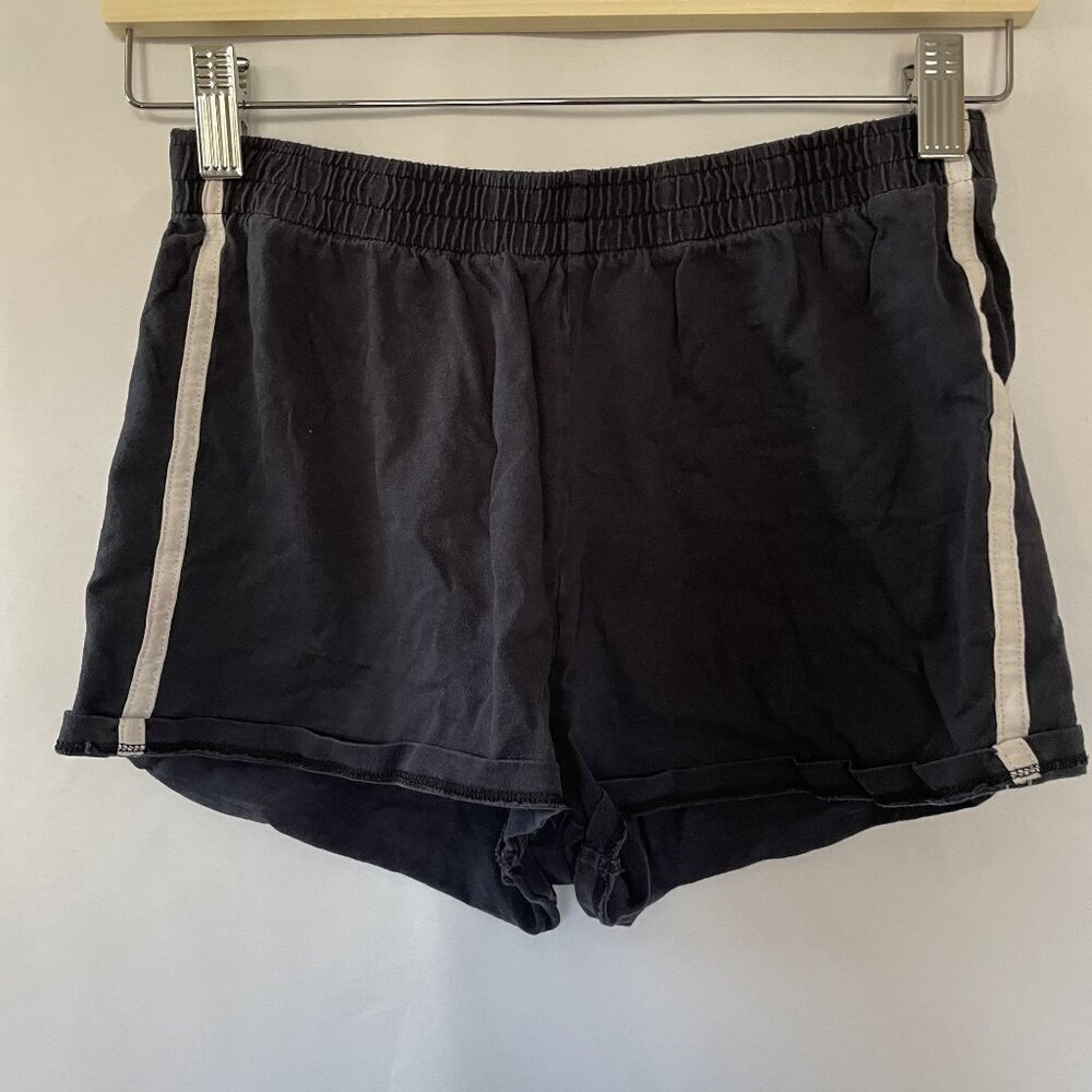 B Collection kids size 14 black‎ and white racing stripe shorts casual cotton